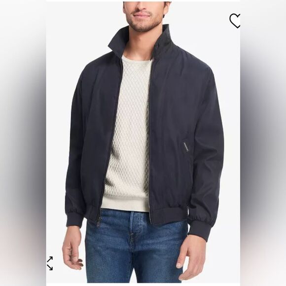 NWT Weatherproof navy blue all season microfiber water repellent bomber jacket S - Picture 1 of 13